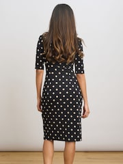Gina Bacconi Black Harper Jersey Wrap Dress - Image 3 of 5