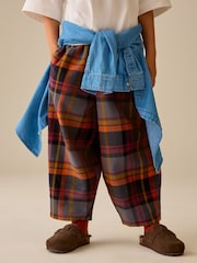 Rust Brown/Multi Check Barrel Pullon Trousers (3-16yrs) - Image 4 of 8