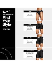 رمادي/أسود/أزرق - حزمة من 3 سراويل داخلية قطن قابلة للتمدد تشكيلة Essential من Nike - صورة 8 من 8