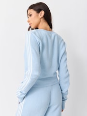 adidas Originals Blue x Jennie Knit Wrap Cardigan - Image 3 of 4