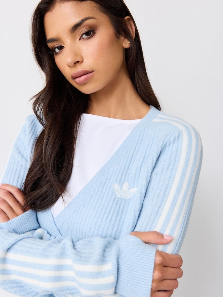adidas Originals Blue x Jennie Knit Wrap Cardigan - Image 4 of 4 adidas Originals Blue x Jennie Knit Wrap Cardigan - Image 4 of 4