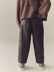 Chocolate Brown Faux Leather Trousers (3-16yrs) - Image 4 of 9