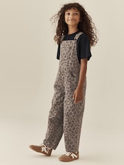 Animal Print Barrel Leg Dungarees (3-16yrs) - Image 1 of 8