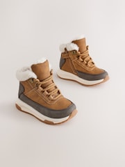 黃褐色棕色 - Lace Up Walker Boots - 圖片 1，共 6