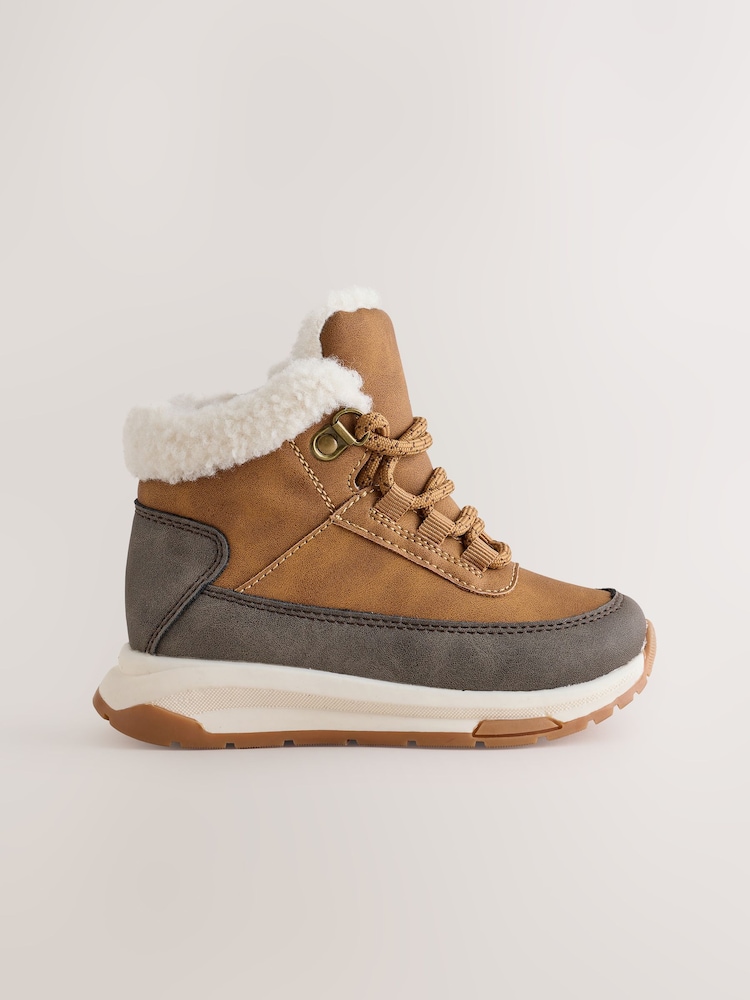 黃褐色棕色 - Lace Up Walker Boots - 圖片 2，共 6
