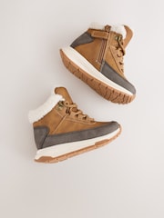 黃褐色棕色 - Lace Up Walker Boots - 圖片 3，共 6