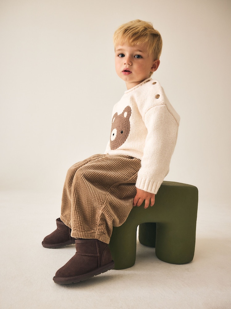 Chocolate Brown Warm Lined Suede Boots - Image 2 of 3 Chocolate Brown Warm Lined Suede Boots - Image 2 of 3