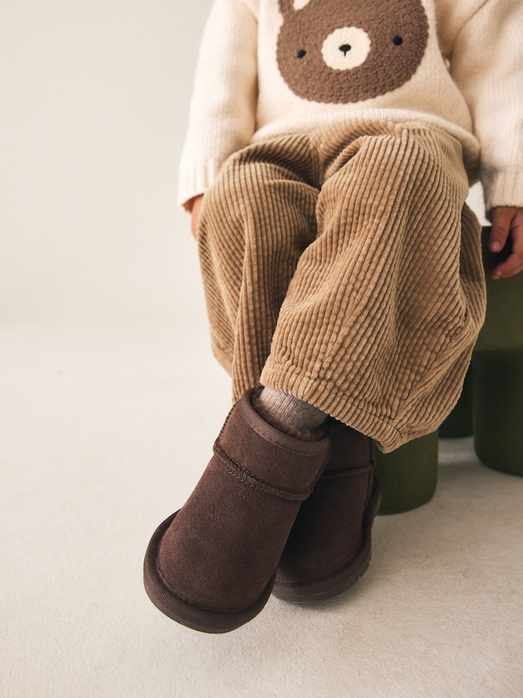 Chocolate Brown Warm Lined Suede Boots - Image 3 of 3 Chocolate Brown Warm Lined Suede Boots - Image 3 of 3