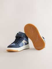 Navy Standard Fit (F) Touch Fastening Elastic Lace Hi-Top Trainers - Image 3 of 5