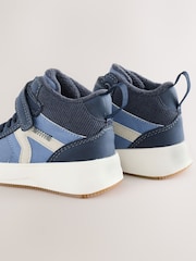 Navy Standard Fit (F) Touch Fastening Elastic Lace Hi-Top Trainers - Image 4 of 5