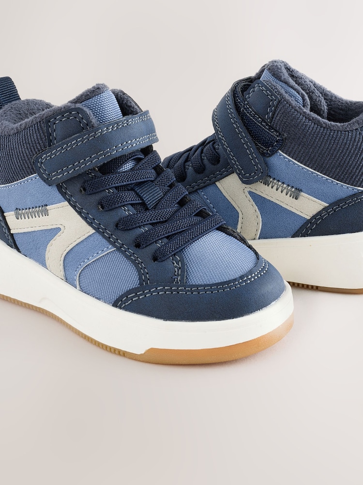 Navy Standard Fit (F) Touch Fastening Elastic Lace Hi-Top Trainers - Image 5 of 5 Navy Standard Fit (F) Touch Fastening Elastic Lace Hi-Top Trainers - Image 5 of 5