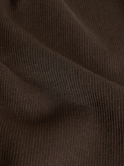 White/Brown/Black - The Set Short Sleeve Button Through Rib T-Shirt - 圖片 5，共 6