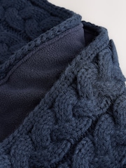 Navy Cable Knitted Scarf (1-16yrs) - Image 2 of 3