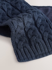 Navy Cable Knitted Scarf (1-16yrs) - Image 3 of 3