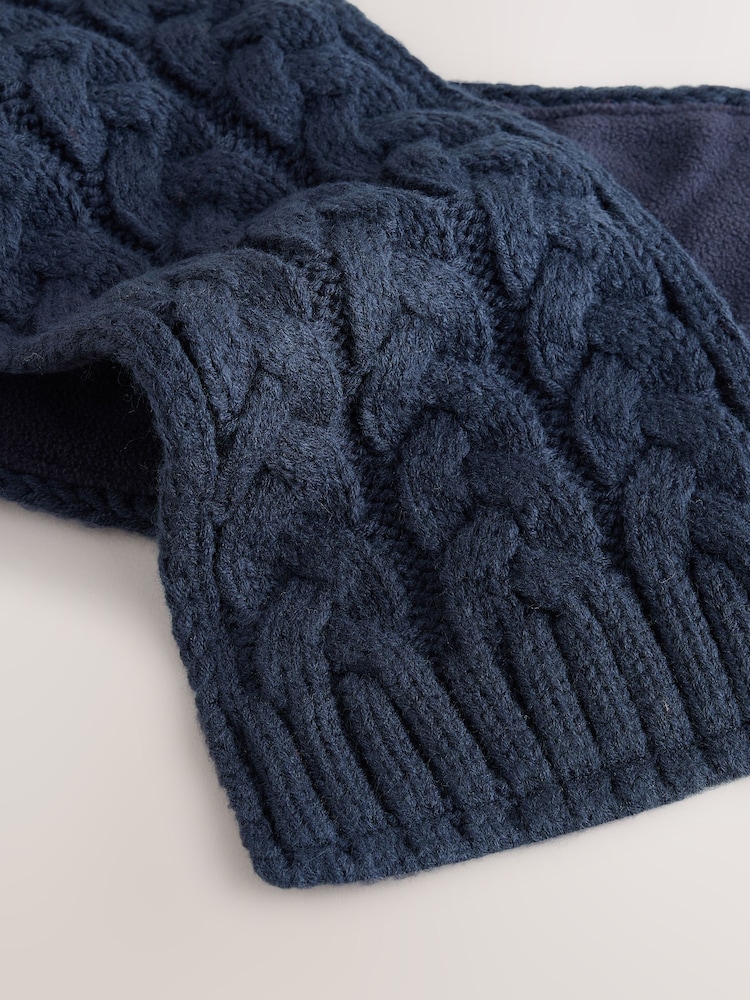 Navy Cable Knitted Scarf (1-16yrs) - Image 3 of 3