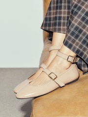 Camel Forever Comfort® Leather Scallop Mary Jane Shoes - Image 1 of 6