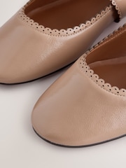 Camel Forever Comfort® Leather Scallop Mary Jane Shoes - Image 10 of 11