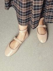 Camel Forever Comfort® Leather Scallop Mary Jane Shoes - Image 4 of 6
