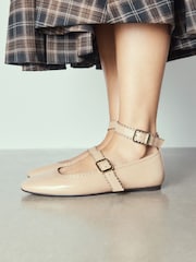 Camel Forever Comfort® Leather Scallop Mary Jane Shoes - Image 5 of 6