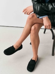 Black Forever Comfort®  Suede Loafers - Image 2 of 8