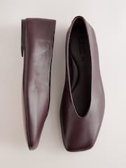 Berry Red Forever Comfort® Leather Angled Toe Ballet Flats - Image 1 of 9