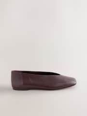 Berry Red Forever Comfort® Leather Angled Toe Ballet Flats - Image 7 of 9