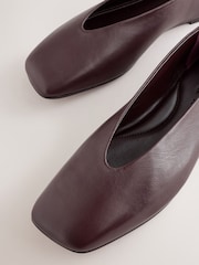 Berry Red Forever Comfort® Leather Angled Toe Ballet Flats - Image 8 of 9