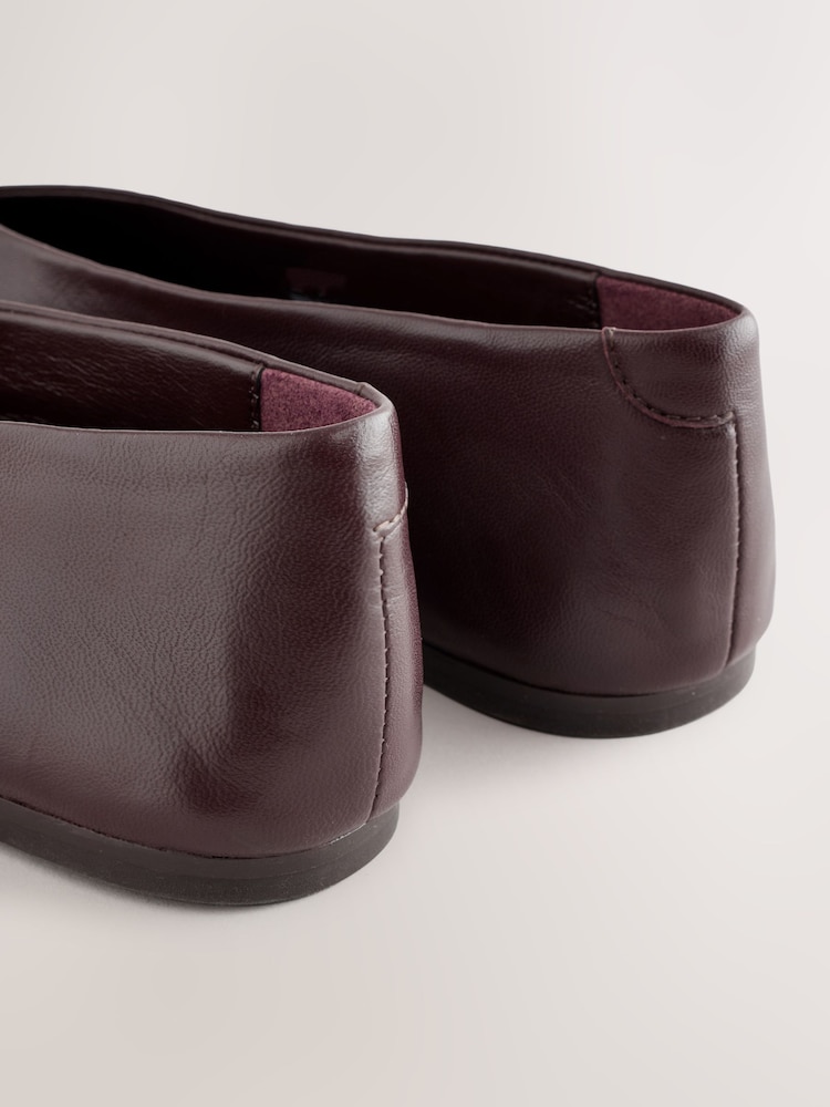 Berry Red Forever Comfort® Leather Angled Toe Ballet Flats - Image 9 of 9 Berry Red Forever Comfort® Leather Angled Toe Ballet Flats - Image 9 of 9