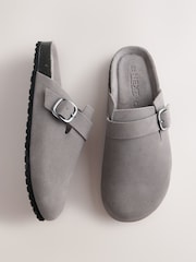 Grey Standard Fit Leather Footbed Clogs - Image 1 of 8