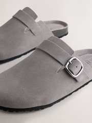 Grey Standard Fit Leather Footbed Clogs - Image 8 of 8