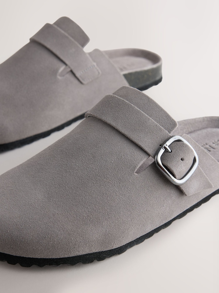 Grey Standard Fit Leather Footbed Clogs - Image 8 of 8 Grey Standard Fit Leather Footbed Clogs - Image 8 of 8