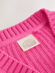 Little Bird by Jools Oliver Pink Raspberry Crochet Pocket Cardigan - Image 10 of 13