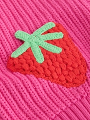 Little Bird by Jools Oliver Pink Raspberry Crochet Pocket Cardigan - Image 11 of 13