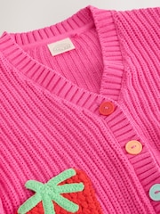 Little Bird by Jools Oliver Pink Raspberry Crochet Pocket Cardigan - Image 9 of 13