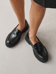 Qara - Forever Comfort® Chunky Xarici Dabanlı Loaferlər - 8şəkildən 1 şəkil
