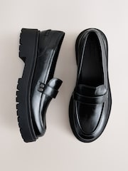 Qara - Forever Comfort® Chunky Xarici Dabanlı Loaferlər - 8şəkildən 6 şəkil