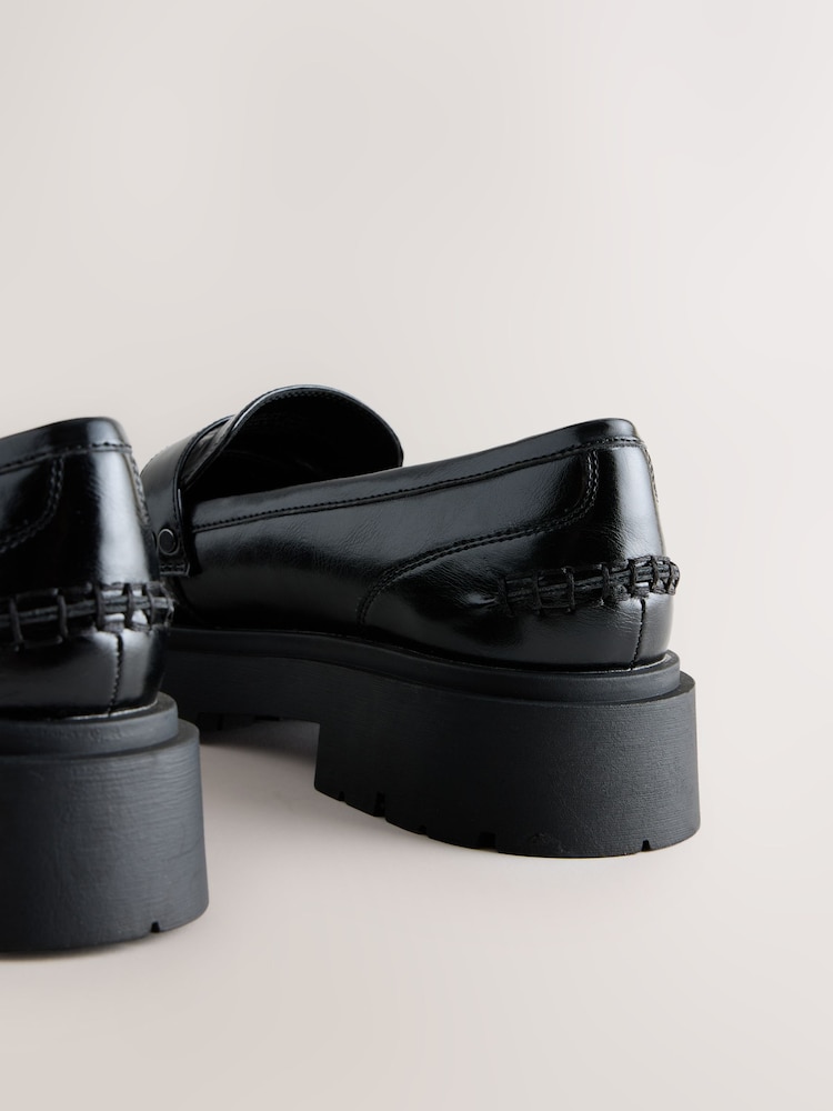 Qara - Forever Comfort® Chunky Xarici Dabanlı Loaferlər - 8şəkildən 8 şəkil Qara - Forever Comfort® Chunky Xarici Dabanlı Loaferlər - 8şəkildən 8 şəkil