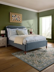 Nina Campbell Clabon Indigo Blue Willis Bed Frame - Image 1 of 5