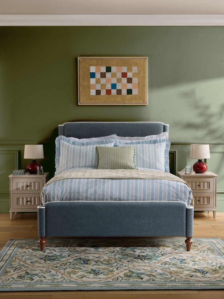 Nina Campbell Clabon Indigo Blue Willis Bed Frame - Image 2 of 5