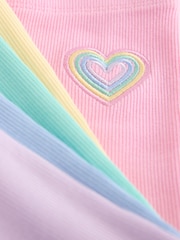 Little Bird by Jools Oliver Pastel Rainbow Ribbed Jersey Kickflare Leggings 5 Pack - Image 10 of 13