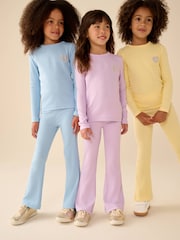 Little Bird by Jools Oliver Pastel Rainbow Ribbed Jersey Kickflare Leggings 5 Pack - Image 12 of 13