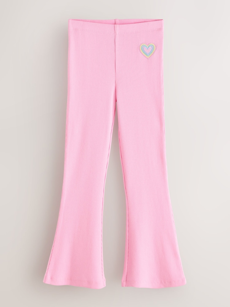 Little Bird by Jools Oliver Pastel Rainbow Ribbed Jersey Kickflare Leggings 5 Pack - Image 2 of 13
