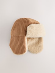 Camel/Ecru Corduroy Trapper Hat (1-16yrs) - Image 4 of 6