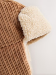 Camel/Ecru Corduroy Trapper Hat (1-16yrs) - Image 5 of 6