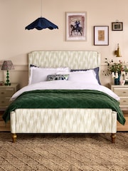 Nina Campbell Rowan Ikat Natural Willis Bed Frame - Image 2 of 6