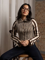 Amy Lynn Yasmine Cotton Stripe Smocked Shirt - Imagen 1 de 9