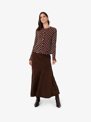 Amy Lynn Suki Faux Suede Chiffon Asymmetric Maxi Skirt - Imagen 5 de 9
