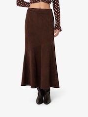 Amy Lynn Suki Faux Suede Chiffon Asymmetric Maxi Skirt - Imagen 8 de 9