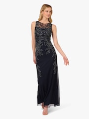 Adrianna Papell Black Studio Petite Beaded Column Long Dress - Image 2 of 6