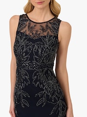 Adrianna Papell Black Studio Petite Beaded Column Long Dress - Image 4 of 6